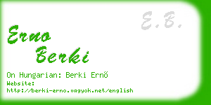 erno berki business card